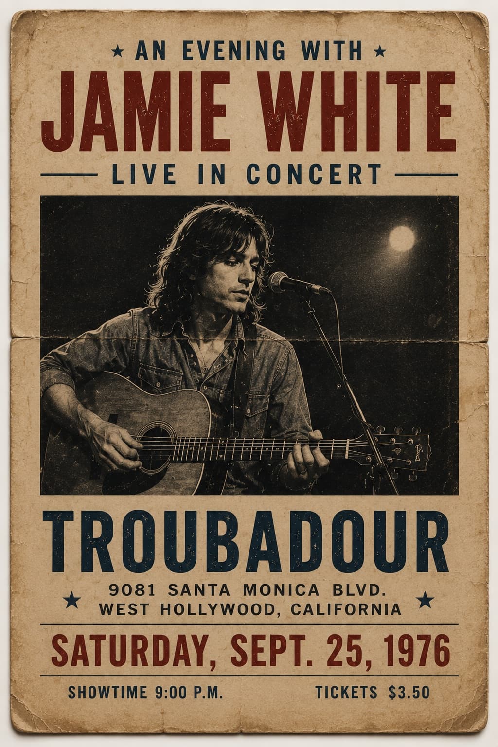 Jamie White — live at the Troubadour, 1976